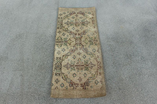 Vintage Turkish Mini Rug 1.6 x 3. 8ft